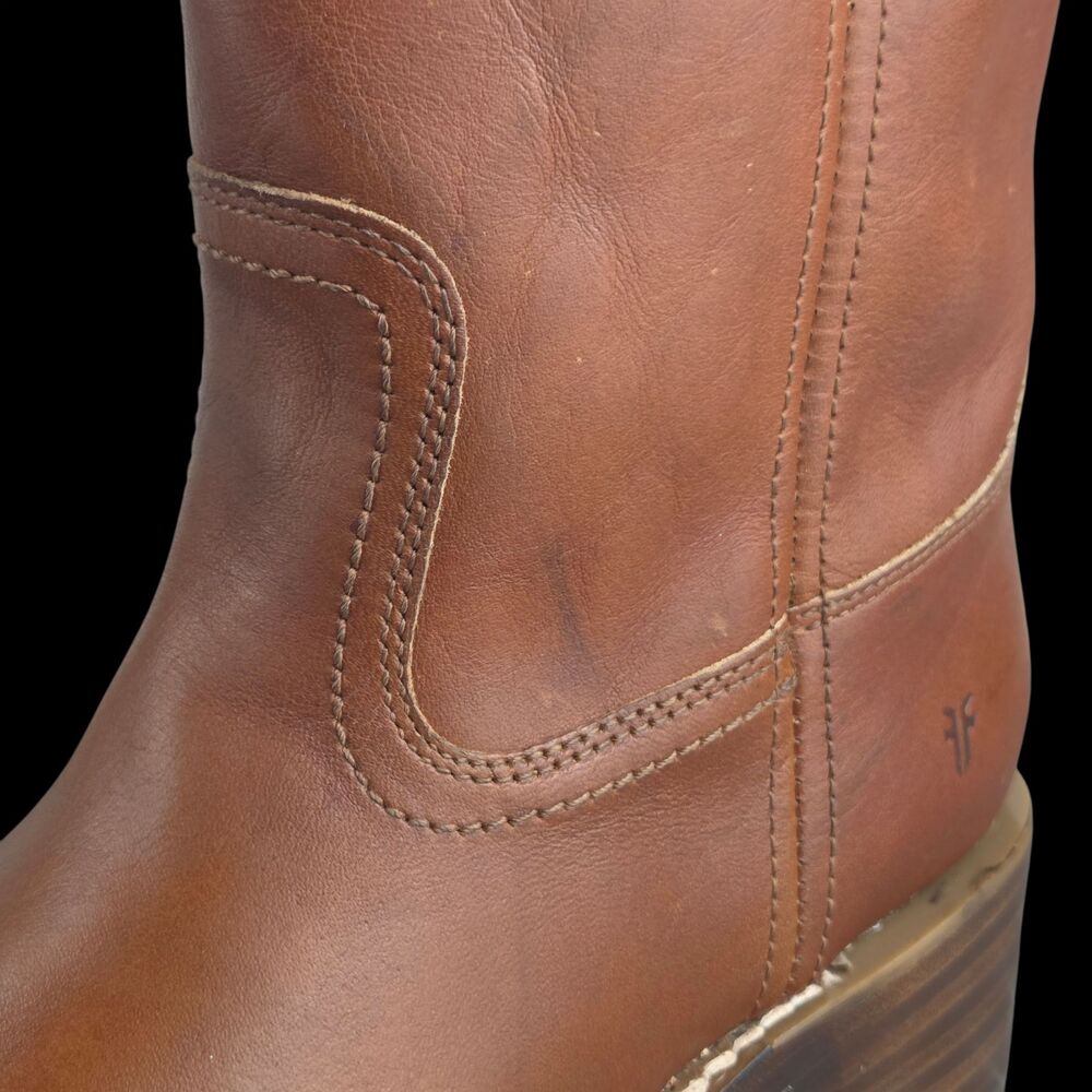 Frye Campus 14L Brindle Saddle Brown Montana Leather Tall Boots Women's Sz 9.5 B - Picture 6 of 10